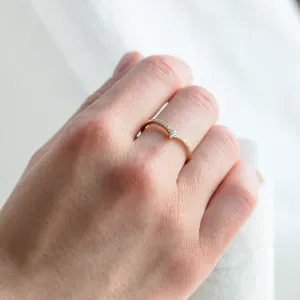 Curved wedding ring with moissanites PARLOR Thumbnail