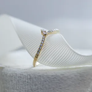 Curved wedding ring with moissanites PARLOR Thumbnail