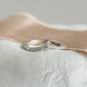 Curved wedding ring with moissanites PARLOR Thumbnail