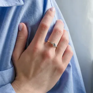 Unusual engagement ring with moissanites MAJESTY Thumbnail