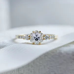 Unusual engagement ring with moissanites MAJESTY Thumbnail