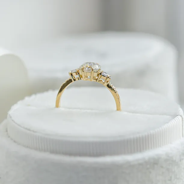 Unusual engagement ring with moissanites MAJESTY Image