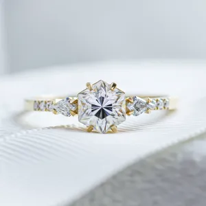 Unusual engagement ring with moissanites MAJESTY Thumbnail