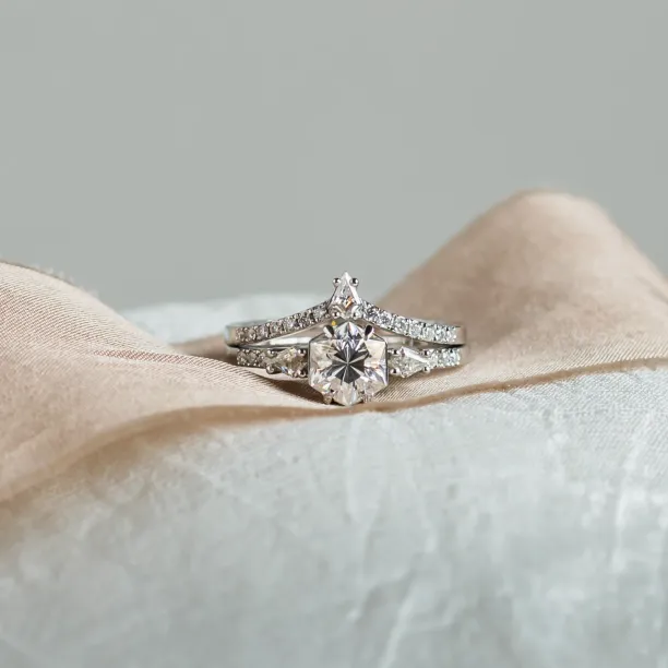 Elegant wedding set with moissanites HARPER