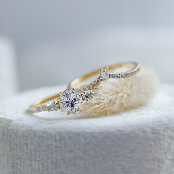 Elegant wedding set with moissanites HARPER