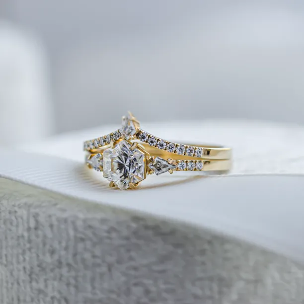 Elegant wedding set with moissanites HARPER
