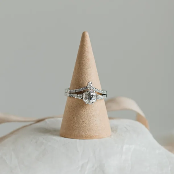 Elegant wedding set with moissanites HARPER