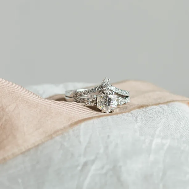 Elegant wedding set with moissanites HARPER