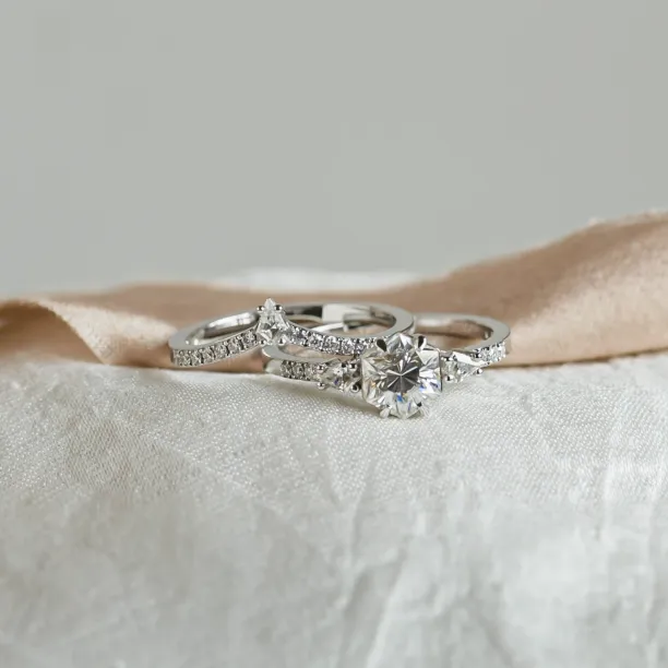 Elegant wedding set with moissanites HARPER