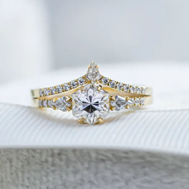 Elegant wedding set with moissanites HARPER