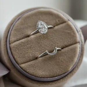 KIMBER engagement and wedding ring set with matching moissanites