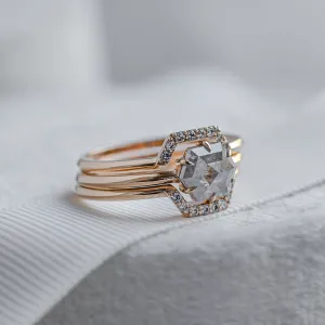 Wedding set of rings with salt'n'pepper diamonds POET Thumbnail