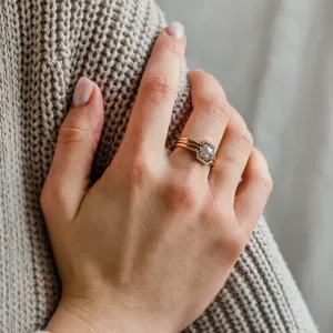 Wedding set of rings with salt'n'pepper diamonds POET Thumbnail