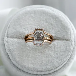 Wedding set of rings with salt'n'pepper diamonds POET Thumbnail