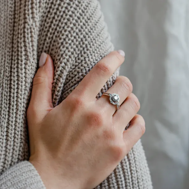 Engagement set with salt and pepper diamonds BRIGHTON Image