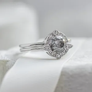 Engagement set with salt and pepper diamonds BRIGHTON Thumbnail