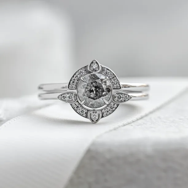 Engagement set with salt and pepper diamonds BRIGHTON Image