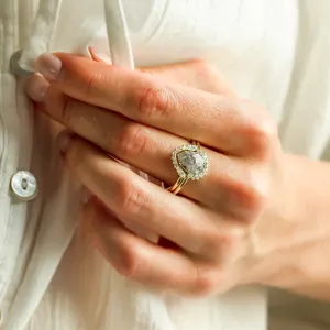 Set of gold rings with salt and pepper diamonds ELLINGTON Thumbnail