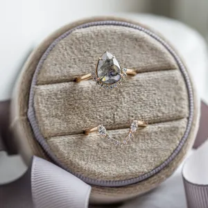 Set of gold rings with salt and pepper diamonds ELLINGTON Thumbnail
