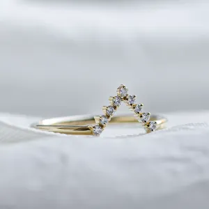 Curved diamond wedding ring REGGIO Thumbnail