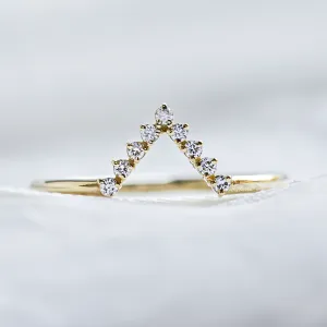 Curved diamond wedding ring REGGIO Thumbnail