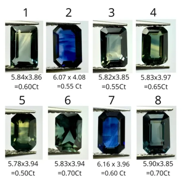 Halo zlatý prsten s teal baguette safírem a diamanty CELADON Image