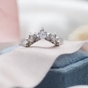 Curved diamond wedding ring FIESTA
