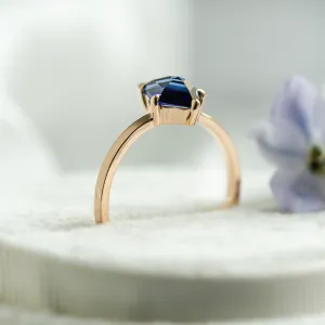 Rear view of the KODA ring showing the sapphire setting