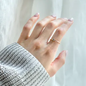 Gold minimalist cluster ring with salt and pepper diamonds KAIP Thumbnail