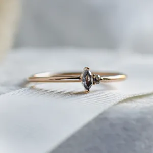 Gold minimalist cluster ring with salt and pepper diamonds KAIP Thumbnail