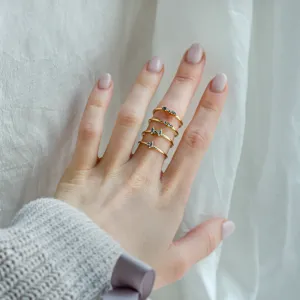 Minimalistický cluster prsten se salt and pepper diamanty ROWAN Thumbnail