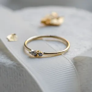 Minimalistický cluster prsten se salt and pepper diamanty ROWAN Thumbnail
