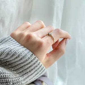 Tiny gold ring with salt and pepper diamonds FREY Thumbnail