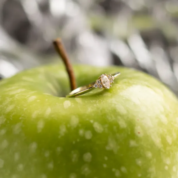 Romantic engagement ring with moissanites MARQUESS Image