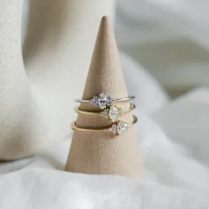 Romantic engagement ring with moissanites MARQUESS Thumbnail