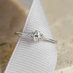 Romantic engagement ring with moissanites MARQUESS Thumbnail