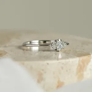 Romantic engagement ring with moissanites MARQUESS Thumbnail