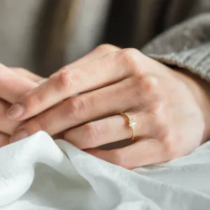Romantic engagement ring with moissanites MARQUESS Thumbnail