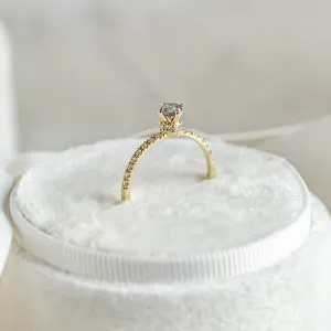 Engagement salt and pepper diamond ring with side diamonds SANREMO Thumbnail