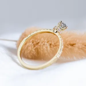 Engagement salt and pepper diamond ring with side diamonds SANREMO Thumbnail