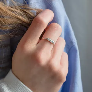Gold ring with baguette moissanite CASSIOPEIA Thumbnail