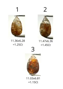 Three loose salt and pepper diamond options for the FLAVIA ring