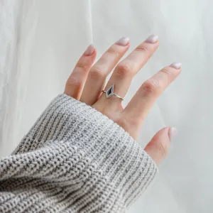 Vintage kite salt and pepper diamond ring LIVIA