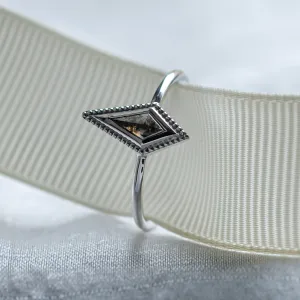 Vintage kite salt and pepper diamond ring LIVIA