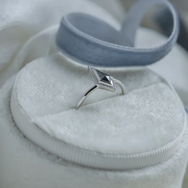 Vintage kite salt and pepper diamond ring LIVIA