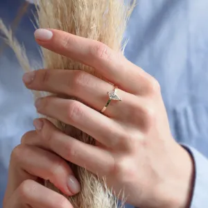Simple engagement ring with kite moissanite DOMICUS Thumbnail
