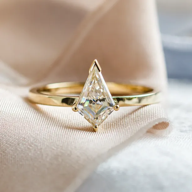 Simple engagement ring with kite moissanite DOMICUS Image