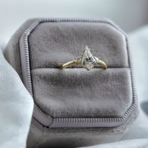 Elegant engagement ring with kite moissanites DOMPHI Thumbnail