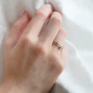 Minimalist engagement ring with marquise salt and pepper diamond MARKETA