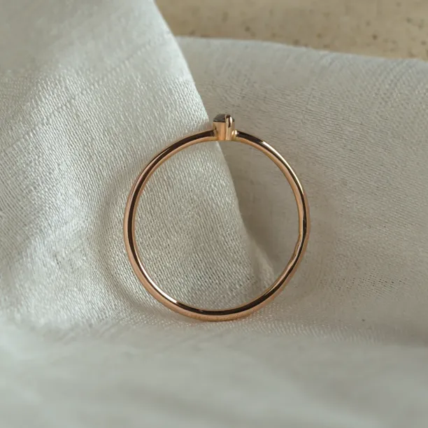Minimalist engagement ring with marquise salt and pepper diamond MARKETA